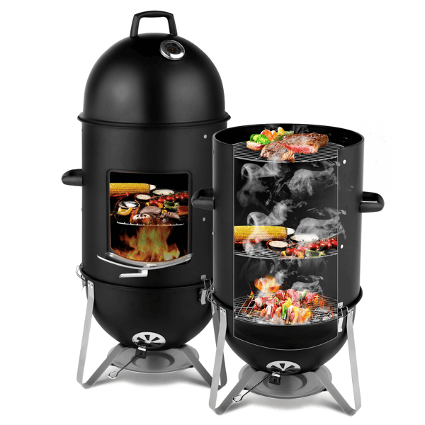3-in-1 Outdoor Charcoal Grill & Smoker – Three-Layer Elliptical BBQ Oven Review