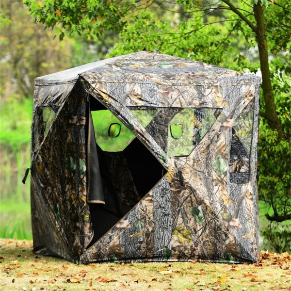 80" Portable Hunting Blind – Pop-Up Camouflage Ground Tent with Carry Bag