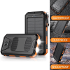 10,000mAh Solar Power Bank – Dual USB, Fast Charging with Flashlight