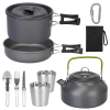 12Pcs Camping Cookware Set – Lightweight Pots, Pan, Kettle & Cutlery