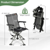 360° Silent Swivel Hunting Chair | Adjustable Aluminum Legs & 3-Level Height