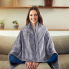 USB Heated Blanket – Zippered Electric Shawl with 3 Heat Levels, 8 Zones