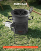 Camping Rocket Stove | Portable Wood & Charcoal Burner with Carry Bag