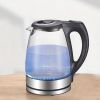 TM-788 Electric Glass Tea Kettle 1.7 L | 1200 W | Stainless Filter & Auto Shut-Off – Black