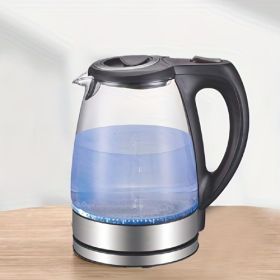 TM-788 Electric Glass Tea Kettle 1.7 L | 1200 W | Stainless Filter & Auto Shut-Off – Black