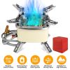 Windproof Portable 5‑Head Camping Stove (13kW) with Hose + Piezo Ignition