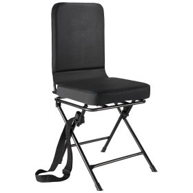 Hunting Chair, 360° Silent Swivel, Foldable Lightweight Portable Blind Chair, Heavy-Duty Steel Frame Ground Stool Seat, with Adjustable Shoulder Strap