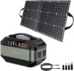 GOFORT 330 W Portable Power Station + 100 W Solar Panel | 299 Wh Solar Generator Kit