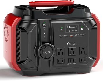 GOFORT 540Wh 500W Portable Power Station | 6 AC Outlets & 60W PD Charging
