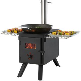 VEVOR Portable Wood Stove | 1400in³ Firebox, Alloy Steel Tent Stove
