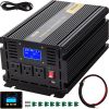 VEVOR Power Inverter, 2000W Modified Sine Wave Inverter, DC 12V to AC 120V Car Converter, with LCD Display, Remote Controller, LED Indicator