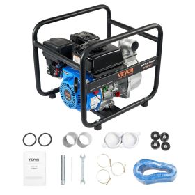 VEVOR 6.5 HP Gasoline Engine Water Pump | 2-Inch Inlet/Outlet | 132 GPM 4-Stroke Transfer Pump