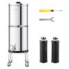 VEVOR 2.25-Gallon Gravity-Fed Stainless Water Filter – 2 Filters, Portable Countertop System