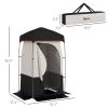Outsunny Camping Shower Tent | Portable Privacy Shelter with Solar Shower Bag