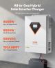 VEVOR Hybrid Solar Inverter, 6000W, All in One Pure Sine Wave Power Inverter Charger, 48V DC to Single-Phase 220/230V AC