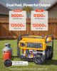 VEVOR Portable Generator, Gasoline 13500W Peak Watt & LPG 12000W Peak Watt Dual Fuel Generator, Home Backup Generators with Electric Start