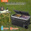 VEVOR 115L Portable Refrigerator | Dual Zone 12V Car Fridge & Freezer with Wheels