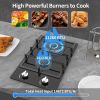 Nafewin 12" 2-Burner Gas Cooktop | Tempered Glass Propane Stove with Safety