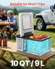 VEVOR 10 Qt Portable Refrigerator | 12V / 24V Compact Car Fridge with USB