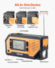 VEVOR Emergency Weather Radio | Solar Hand Crank NOAA FM/AM/WB | 2000 mAh Power Bank
