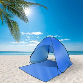 Pop-Up Beach Tent – UV-Proof Waterproof Sunshade for 2–3 People (Color: Blue)