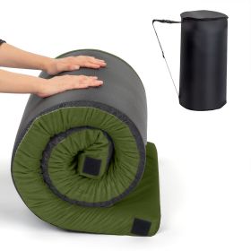 75x30x2.5in Army Green Memory Foam Camping Mattress with Carry Bag (Option: Army green)