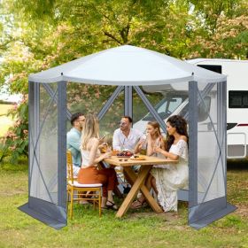 10x10ft Automatic Folding Tent – Gray Pop-Up Canopy with Mesh Walls (Option: Dark Grayand Light Gray)