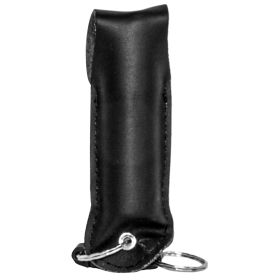Pepper Shot 1.2% MC 1/2 oz pepper spray leatherette holster and quick release keychain (Option: Black)