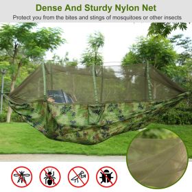 Camping Hammock with Mosquito Net – Portable Double 600lb Parachute Hammock (Option: Camouflage)
